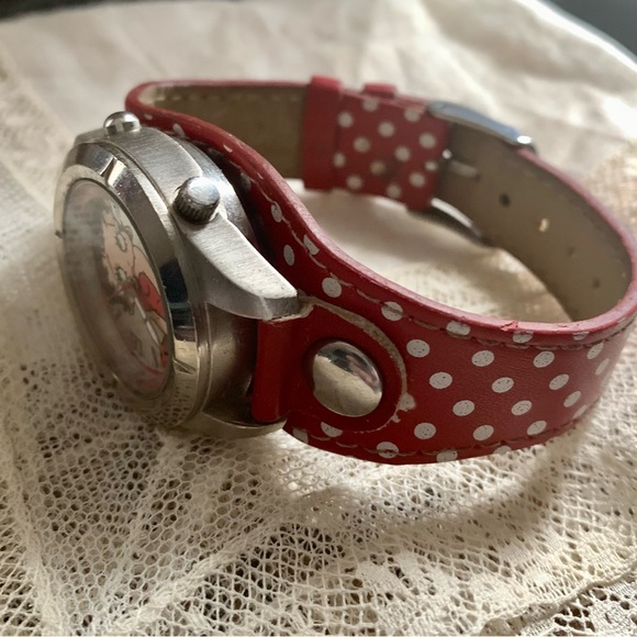 Vintage Red & White Polka Dot Betty Boop Stainless Steel Ladies Watch Jewelry - Picture 2 of 14